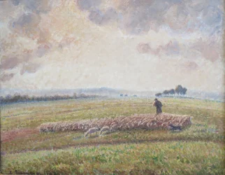 Landskab med fåreflok